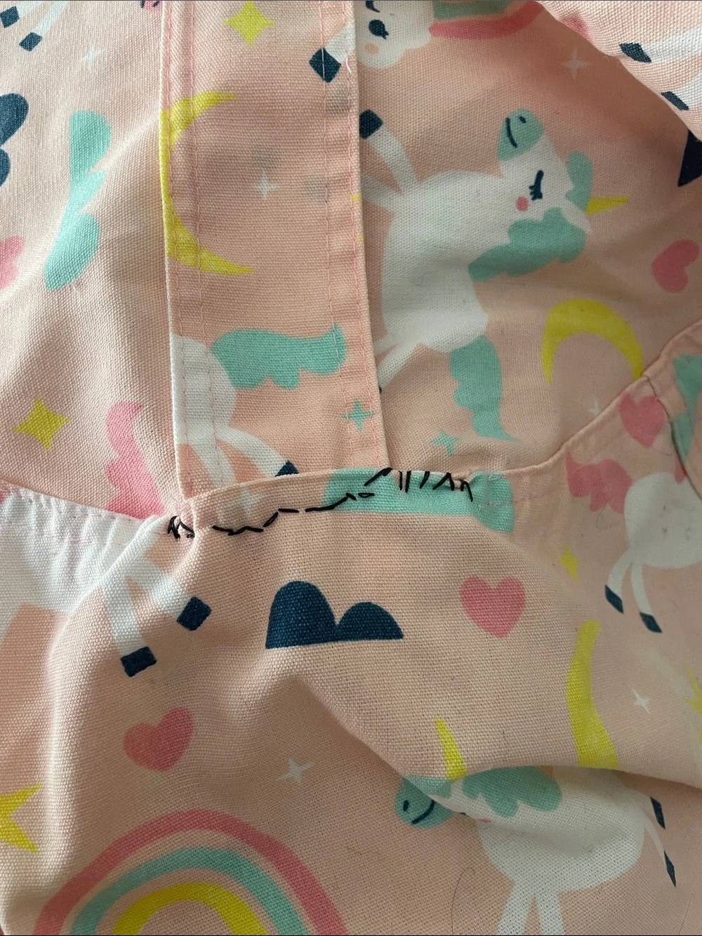 Kids Pink Unicorn Print storage “beanbag”